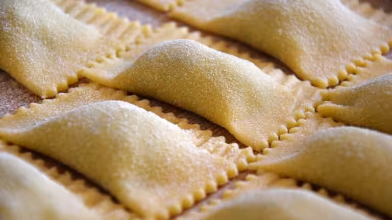 Ravioli filled with ricotta and chard