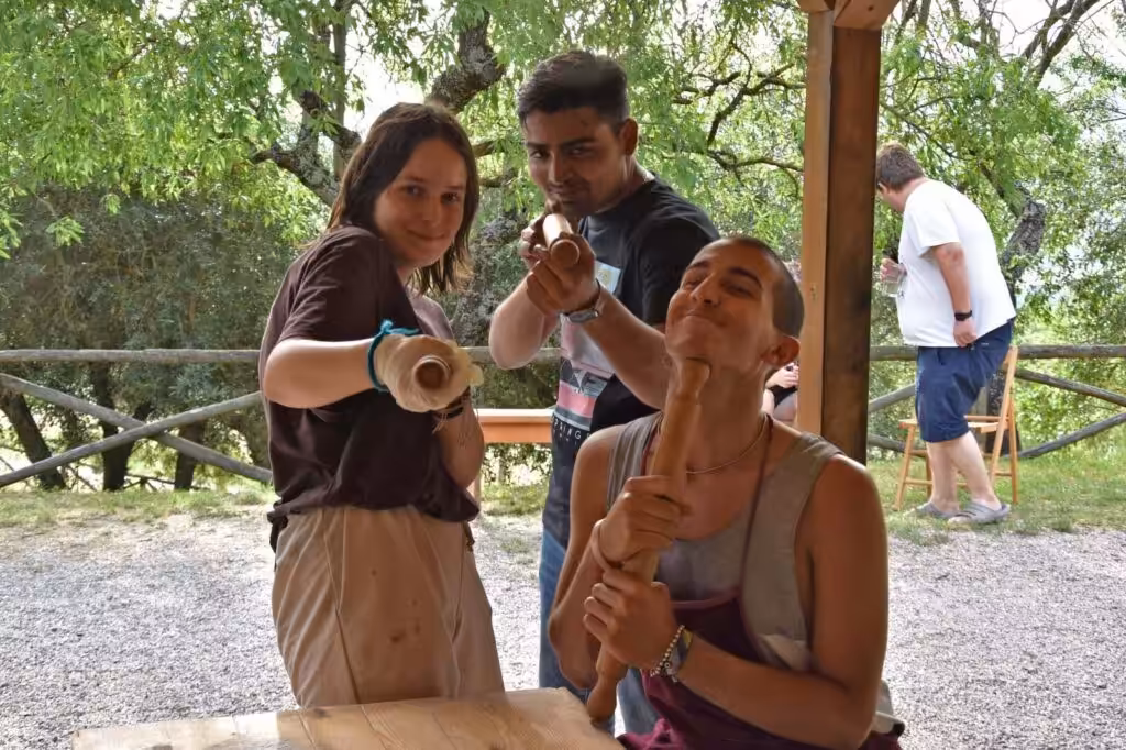 Participants of the Back and Forth youth exchange at La Buona Terra, Passignano sul Trasimeno