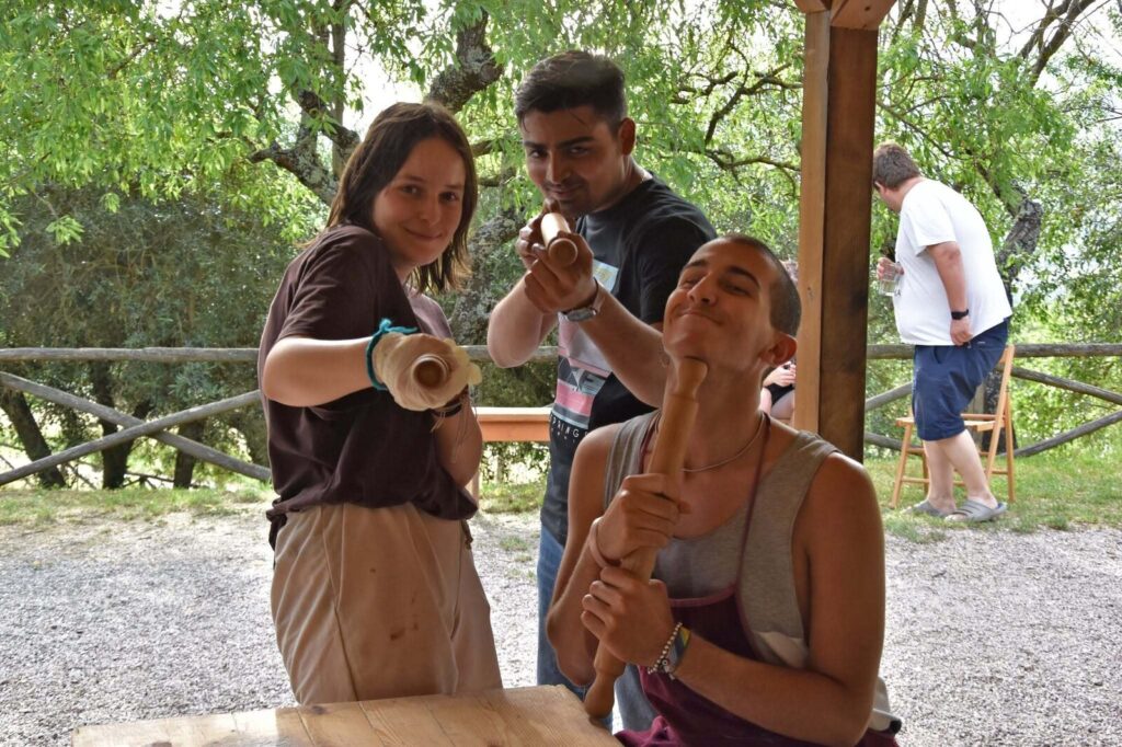 Participants of the Back and Forth youth exchange at La Buona Terra, Passignano sul Trasimeno