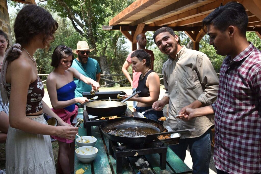Participants of the Back and Forth youth exchange at La Buona Terra, Passignano sul Trasimeno